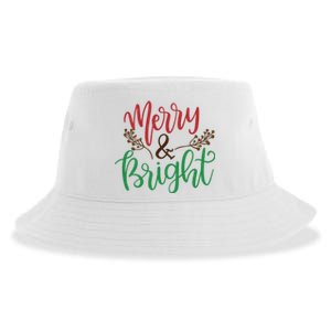 Merry And Bright Christmas Holiday Season Sustainable Bucket Hat