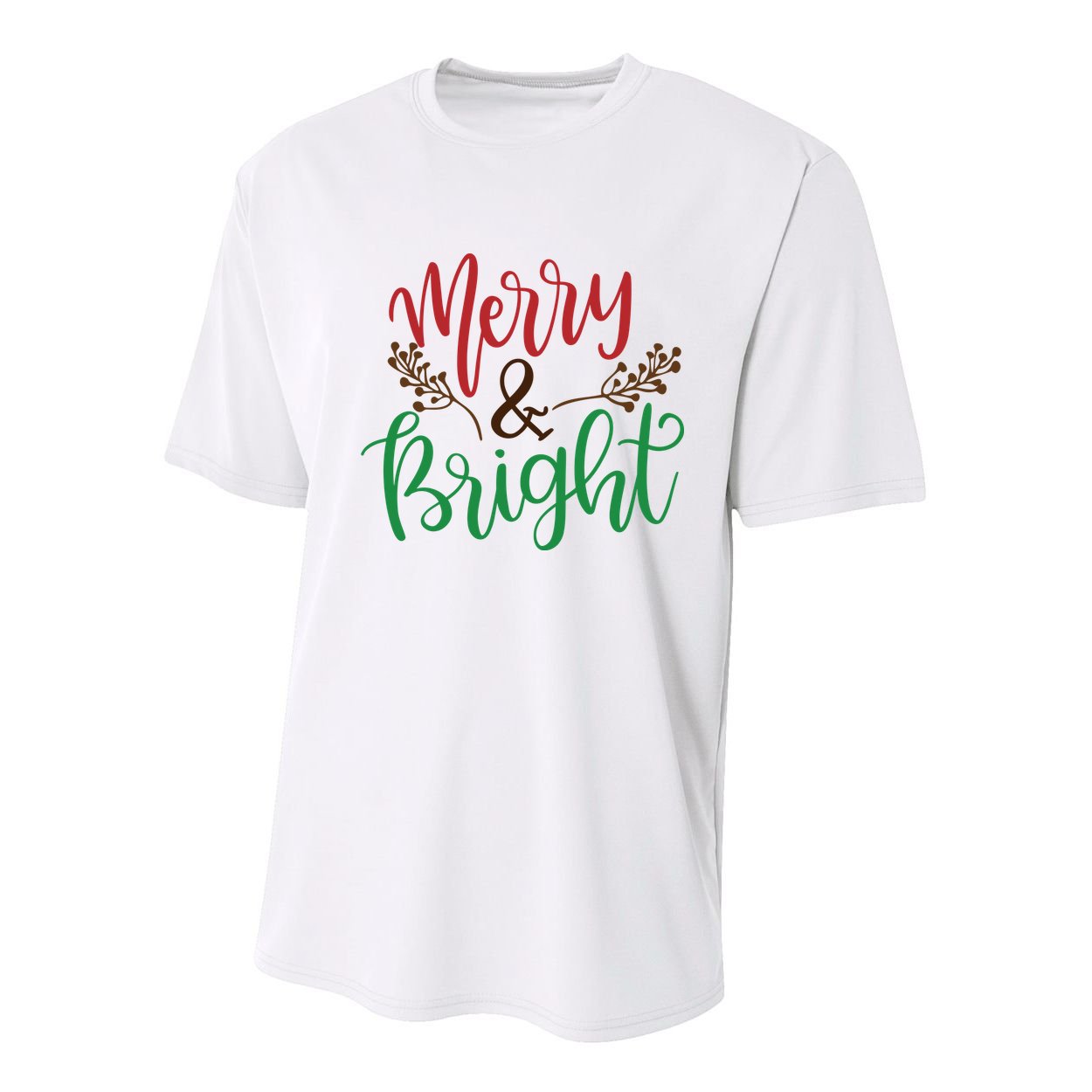Merry And Bright Christmas Holiday Season Youth Performance Sprint T-Shirt