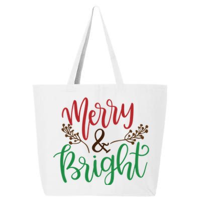 Merry And Bright Christmas Holiday Season 25L Jumbo Tote