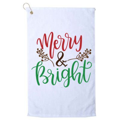 Merry And Bright Christmas Holiday Season Golf Towel