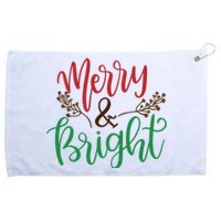 Merry And Bright Christmas Holiday Season Grommeted Golf Towel