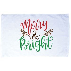 Merry And Bright Christmas Holiday Season Microfiber Hand Towel