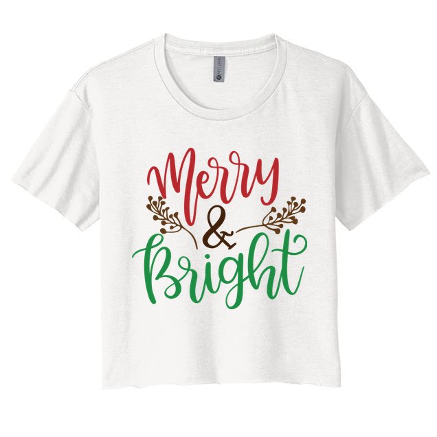 Merry And Bright Christmas Holiday Season Crop Top