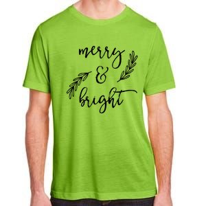 Merry And Bright Holly Christmas Jolly Festive Holly Vneck Adult ChromaSoft Performance T-Shirt