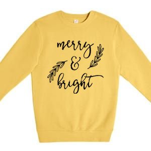 Merry And Bright Holly Christmas Jolly Festive Holly Vneck Premium Crewneck Sweatshirt