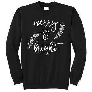 Merry And Bright Holly Christmas Jolly Festive Holly Vneck Sweatshirt