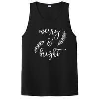 Merry And Bright Holly Christmas Jolly Festive Holly Vneck PosiCharge Competitor Tank