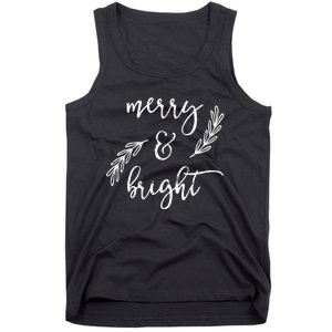 Merry And Bright Holly Christmas Jolly Festive Holly Vneck Tank Top