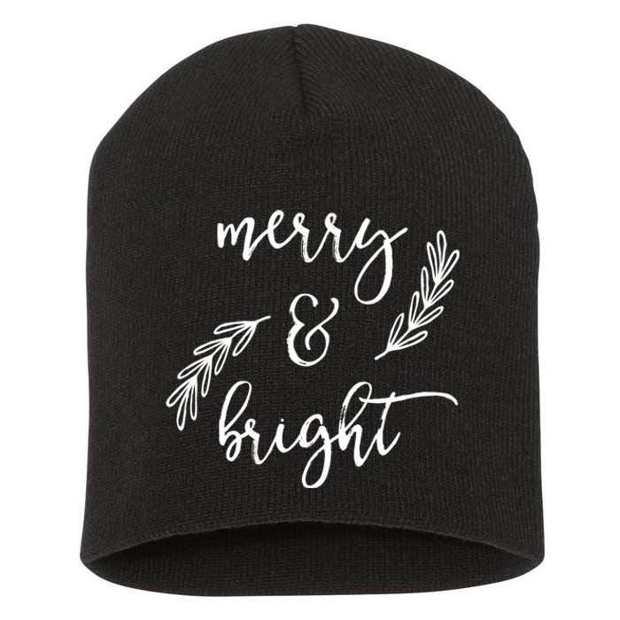 Merry And Bright Holly Christmas Jolly Festive Holly Vneck Short Acrylic Beanie