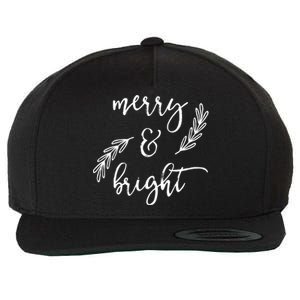 Merry And Bright Holly Christmas Jolly Festive Holly Vneck Wool Snapback Cap