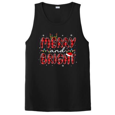 Merry And Bright Christmas Xmas Lights Family Pajama Holiday Meaningful Gift PosiCharge Competitor Tank