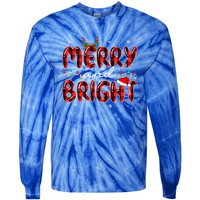 Merry And Bright Christmas Xmas Lights Family Pajama Holiday Meaningful Gift Tie-Dye Long Sleeve Shirt