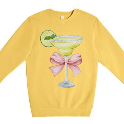 Margarita And Bow Coquette Cinco De Mayo Premium Crewneck Sweatshirt