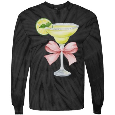 Margarita And Bow Coquette Cinco De Mayo Tie-Dye Long Sleeve Shirt