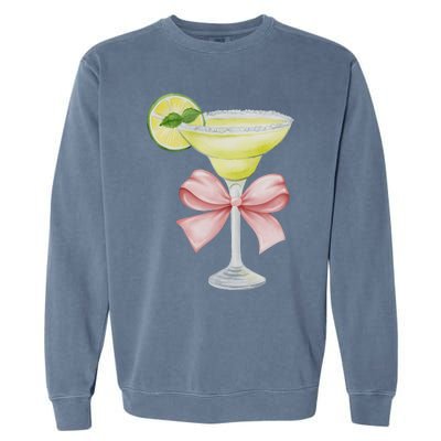 Margarita And Bow Coquette Cinco De Mayo Garment-Dyed Sweatshirt