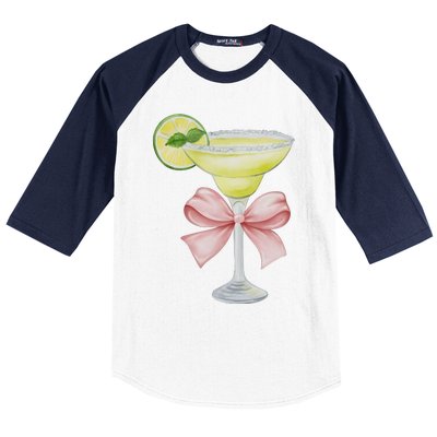 Margarita And Bow Coquette Cinco De Mayo Baseball Sleeve Shirt