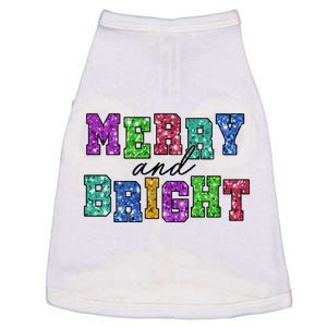 Merry And Bright Merry Christmas Xmas Holiday Doggie Tank