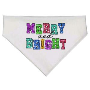 Merry And Bright Merry Christmas Xmas Holiday USA-Made Doggie Bandana