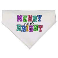 Merry And Bright Merry Christmas Xmas Holiday USA-Made Doggie Bandana