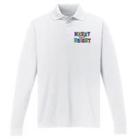 Merry And Bright Merry Christmas Xmas Holiday Performance Long Sleeve Polo