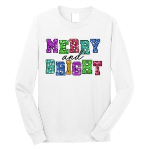 Merry And Bright Merry Christmas Xmas Holiday Long Sleeve Shirt