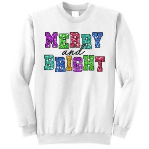 Merry And Bright Merry Christmas Xmas Holiday Sweatshirt