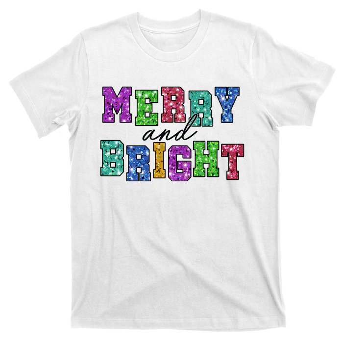 Merry And Bright Merry Christmas Xmas Holiday T-Shirt