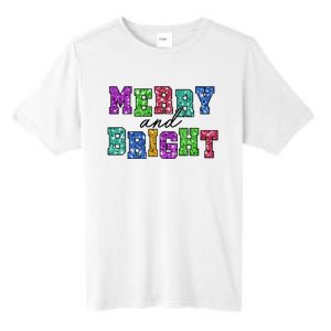 Merry And Bright Merry Christmas Xmas Holiday Tall Fusion ChromaSoft Performance T-Shirt