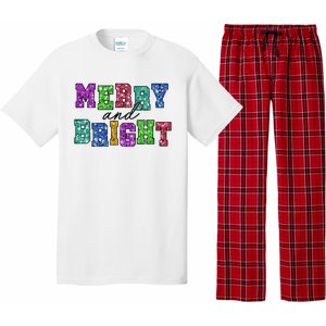 Merry And Bright Merry Christmas Xmas Holiday Pajama Set