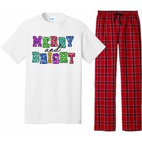 Merry And Bright Merry Christmas Xmas Holiday Pajama Set