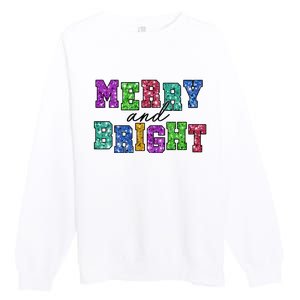 Merry And Bright Merry Christmas Xmas Holiday Premium Crewneck Sweatshirt