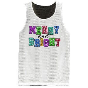 Merry And Bright Merry Christmas Xmas Holiday Mesh Reversible Basketball Jersey Tank