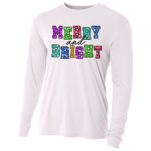 Merry And Bright Merry Christmas Xmas Holiday Cooling Performance Long Sleeve Crew