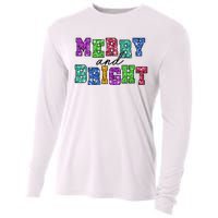 Merry And Bright Merry Christmas Xmas Holiday Cooling Performance Long Sleeve Crew