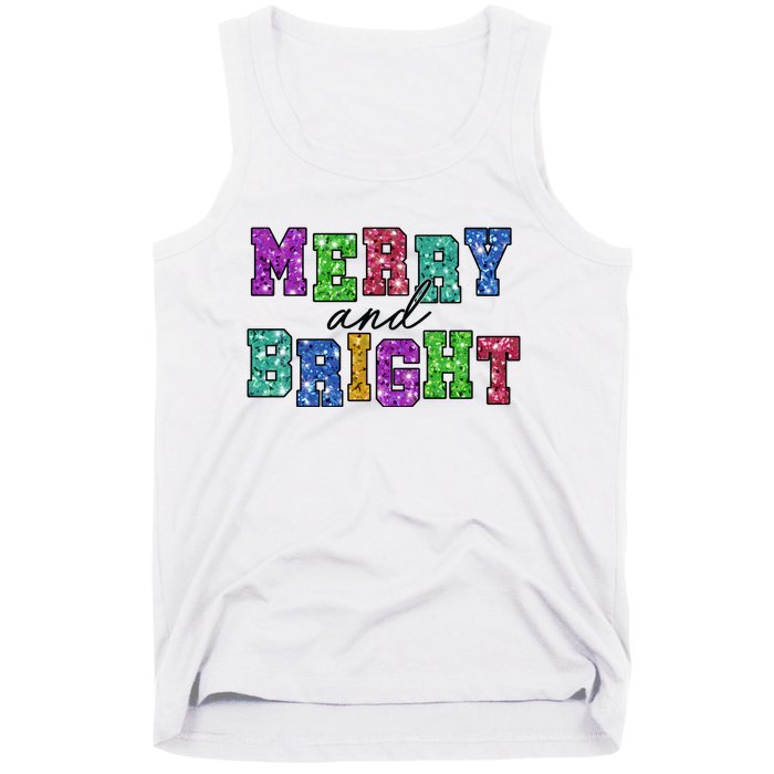 Merry And Bright Merry Christmas Xmas Holiday Tank Top