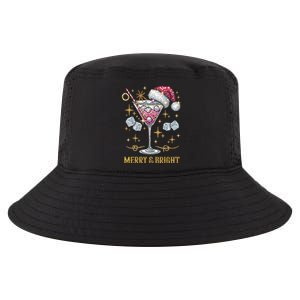 Merry And Bright Christmas Martini Cocktail Santa Hat Xmas Gift Cool Comfort Performance Bucket Hat