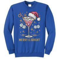 Merry And Bright Christmas Martini Cocktail Santa Hat Xmas Gift Sweatshirt