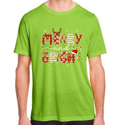 Merry And Bright Christmas Xmas Lights Family Pajama Holiday Cool Gift Adult ChromaSoft Performance T-Shirt