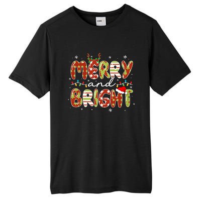 Merry And Bright Christmas Xmas Lights Family Pajama Holiday Cool Gift Tall Fusion ChromaSoft Performance T-Shirt