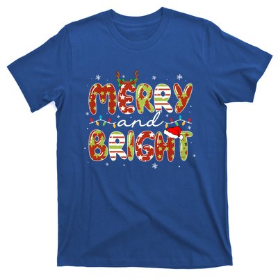 Merry And Bright Christmas Xmas Lights Family Pajama Holiday Cool Gift T-Shirt