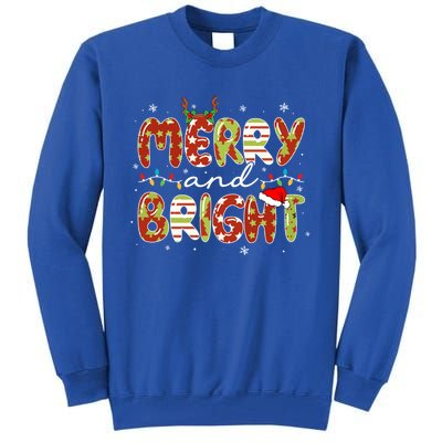 Merry And Bright Christmas Xmas Lights Family Pajama Holiday Cool Gift Tall Sweatshirt