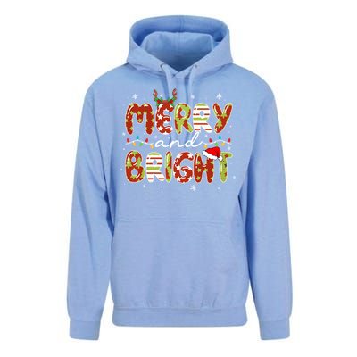 Merry And Bright Christmas Xmas Lights Family Pajama Holiday Cool Gift Unisex Surf Hoodie