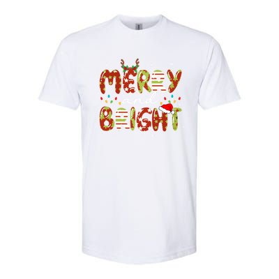 Merry And Bright Christmas Xmas Lights Family Pajama Holiday Cool Gift Softstyle CVC T-Shirt