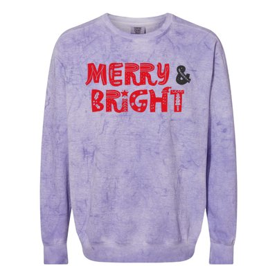 Merry And Bright Christmas Pajama Colorblast Crewneck Sweatshirt