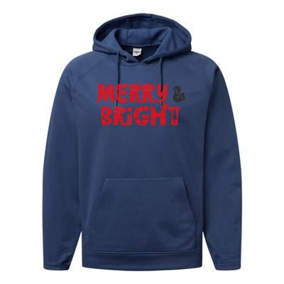 Merry And Bright Christmas Pajama Performance Fleece Hoodie