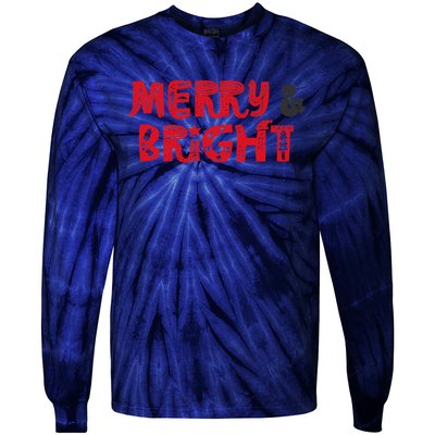 Merry And Bright Christmas Pajama Tie-Dye Long Sleeve Shirt