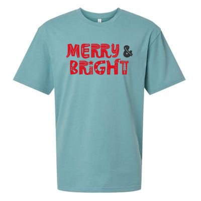 Merry And Bright Christmas Pajama Sueded Cloud Jersey T-Shirt