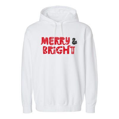 Merry And Bright Christmas Pajama Garment-Dyed Fleece Hoodie