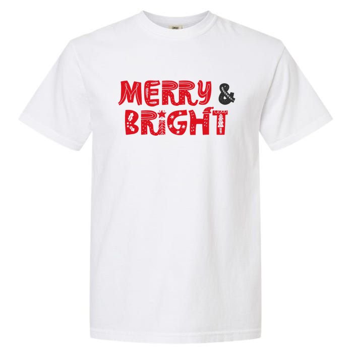 Merry And Bright Christmas Pajama Garment-Dyed Heavyweight T-Shirt