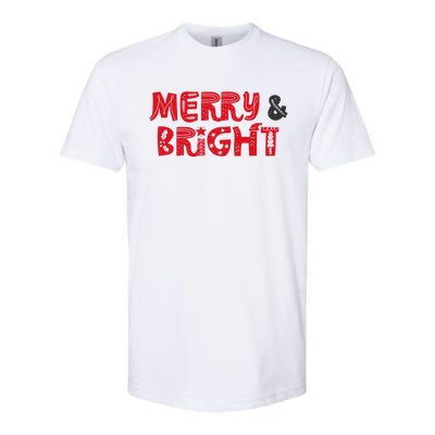 Merry And Bright Christmas Pajama Softstyle CVC T-Shirt